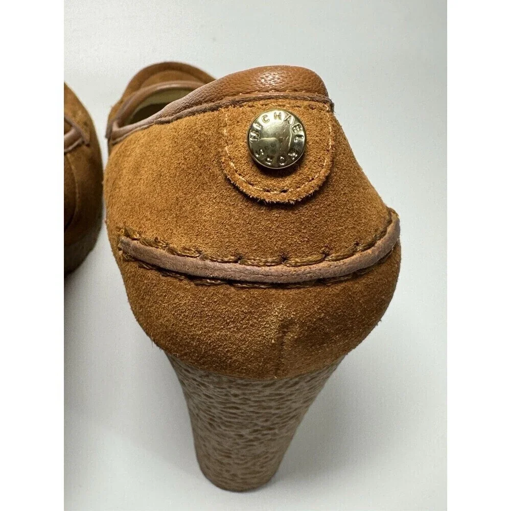 Michael Michael Kors Rory Loafer Wedge Heels Walnut Womens  SIZE 91/2
